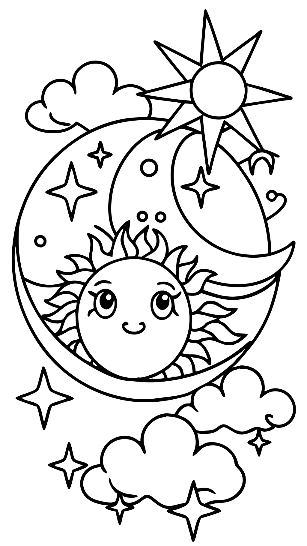 coloriages de la lune